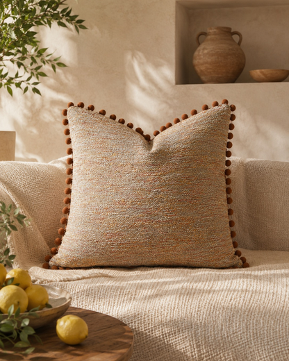Capa de almofada com pompons em estilo jacquard Elira