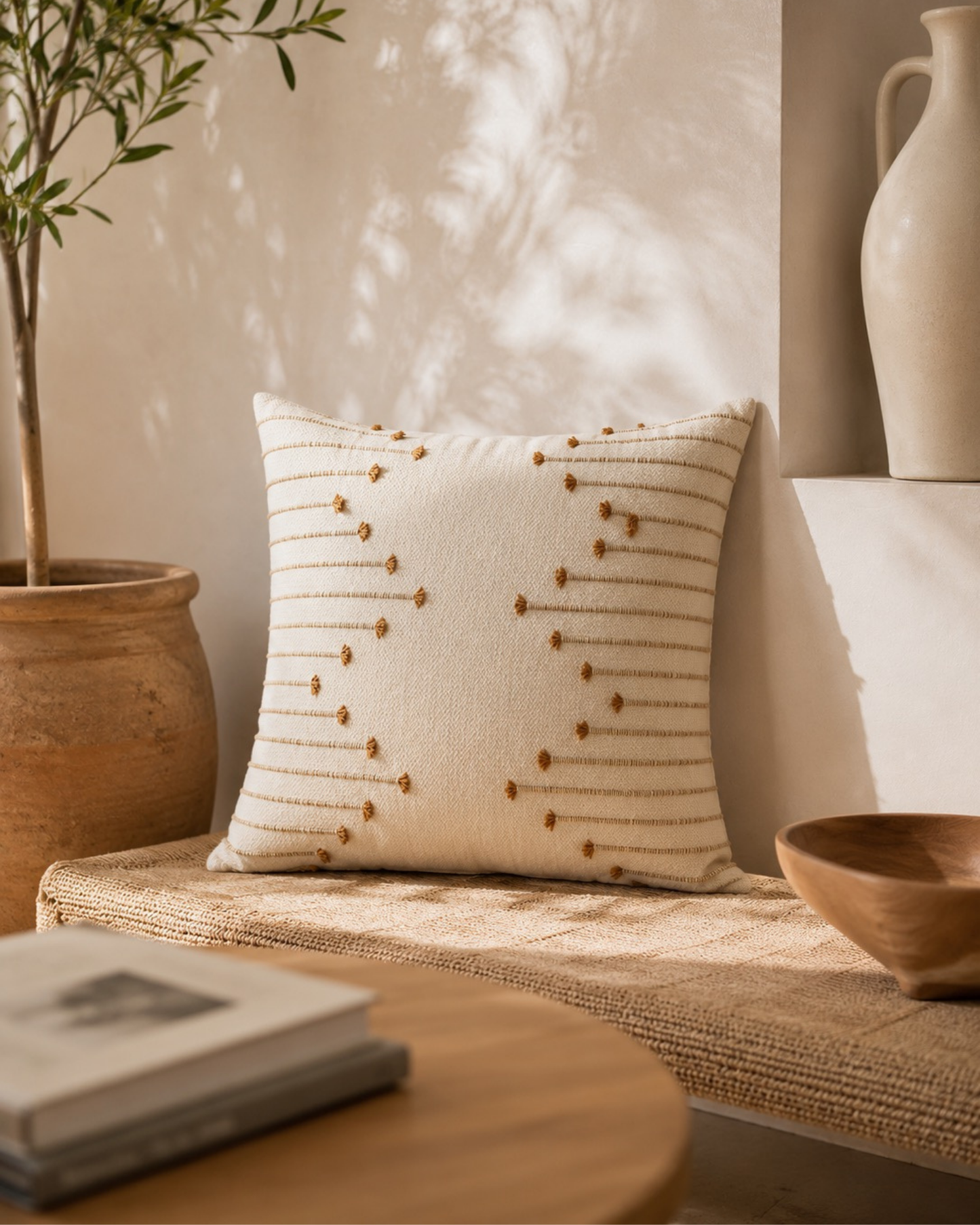 Pillow cover with an embroidered decorative pattern Solvi 