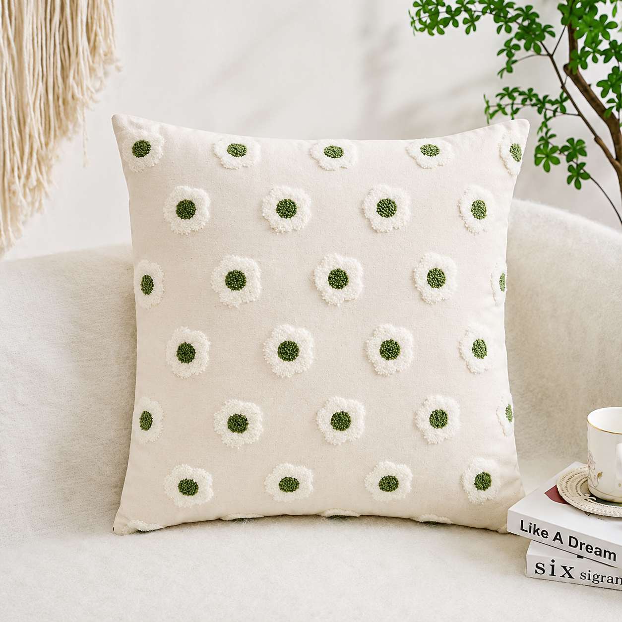 Capa de almofada com padrão floral boradado Linnea