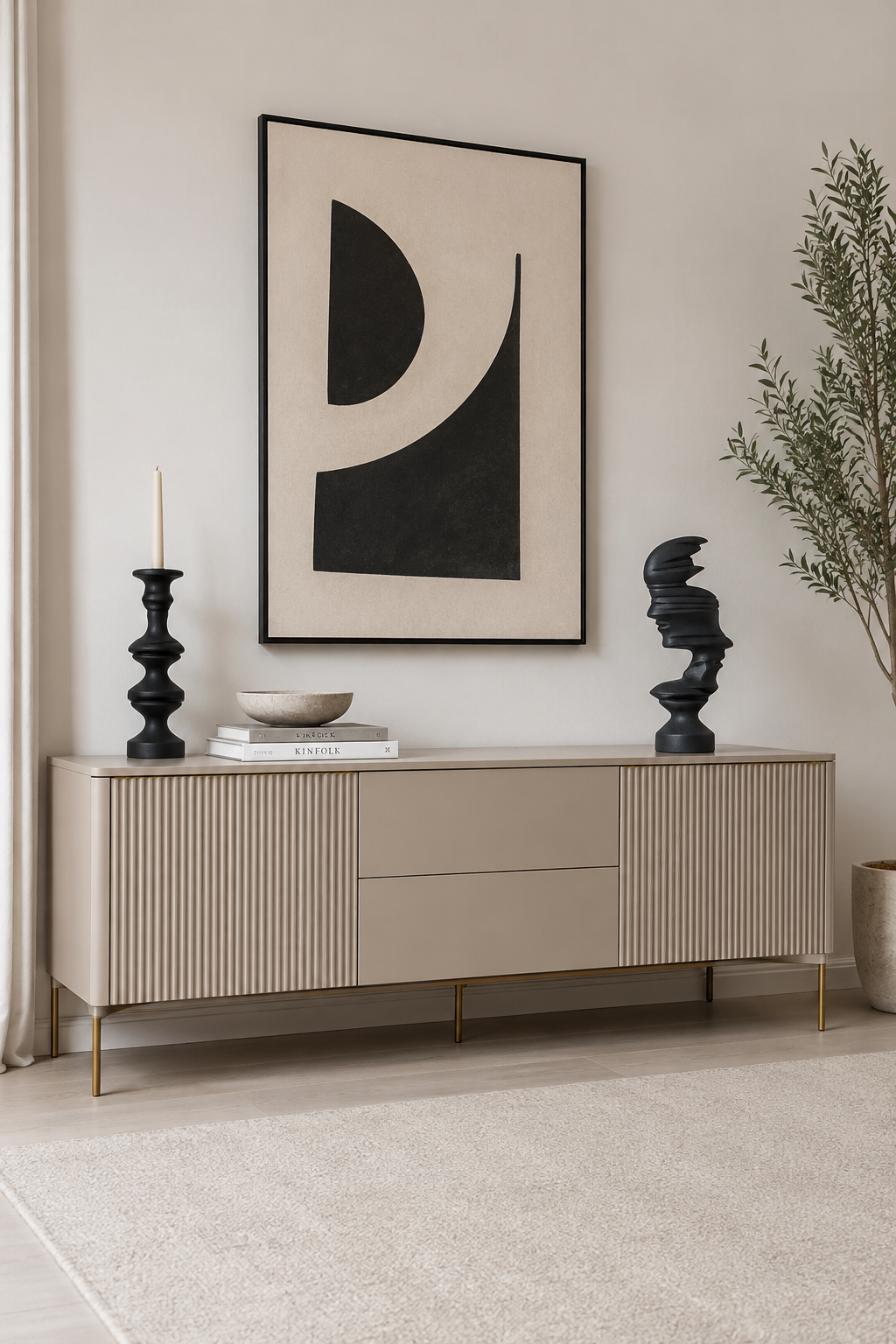 Estatueta decorativa em resina Facetta