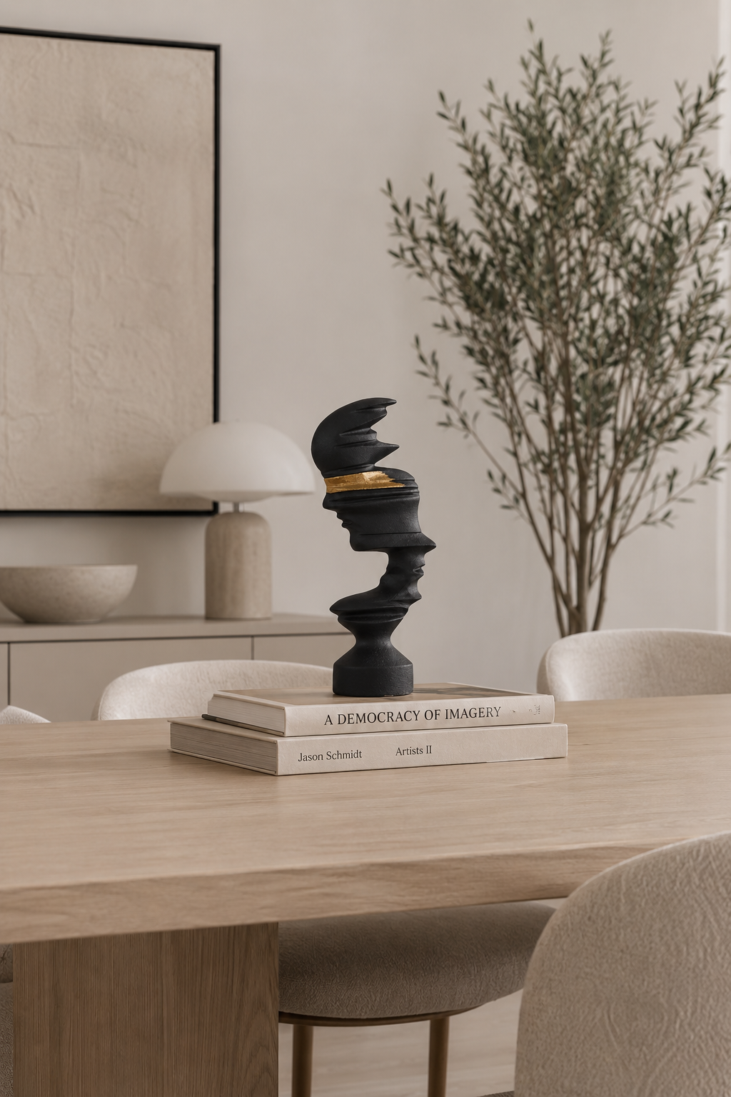 Estatueta decorativa em resina Facetta