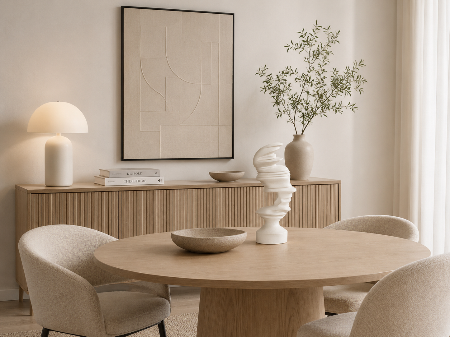 Estatueta decorativa em resina Facetta