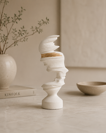 Estatueta decorativa em resina Facetta
