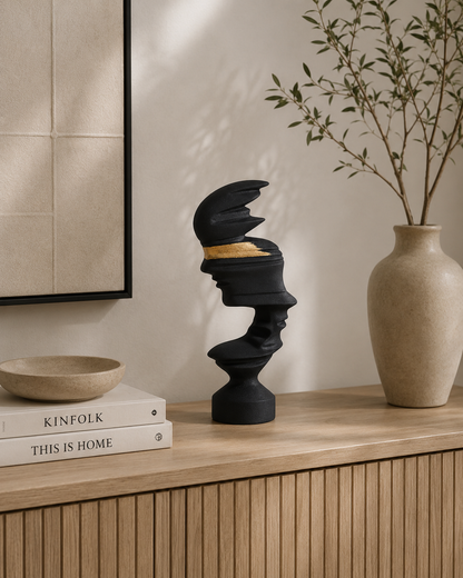 Estatueta decorativa em resina Facetta
