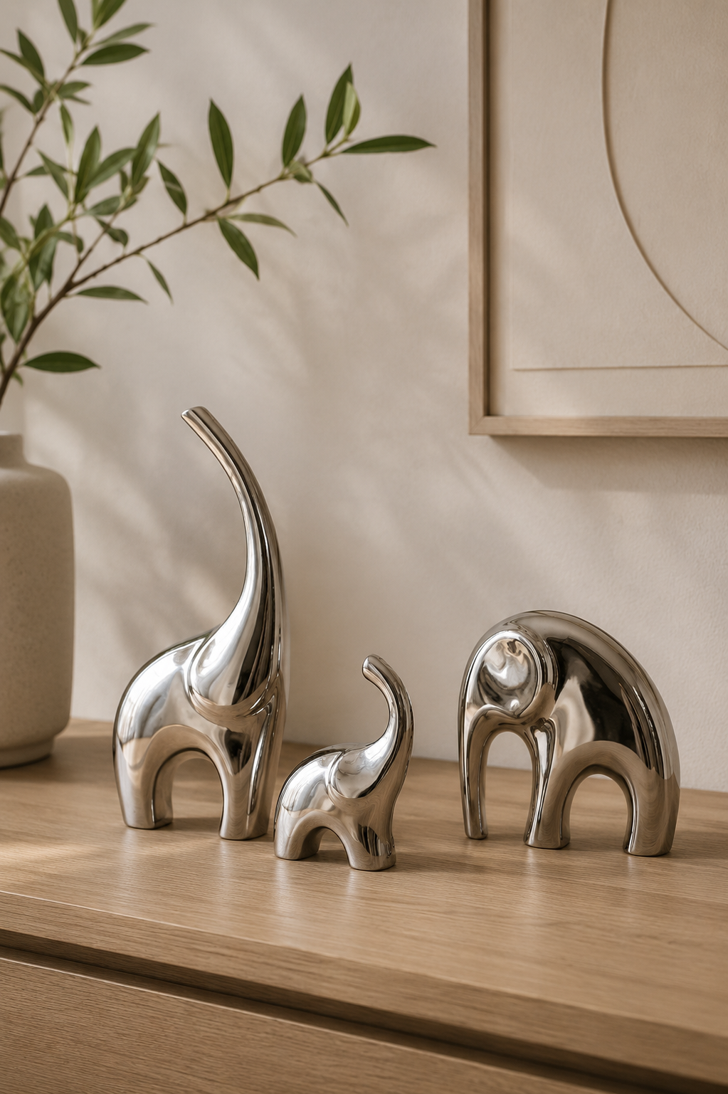 Conjunto de estatuetas decorativas em resina Flowe