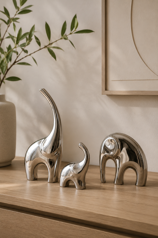 Conjunto de estatuetas decorativas em resina Flowe